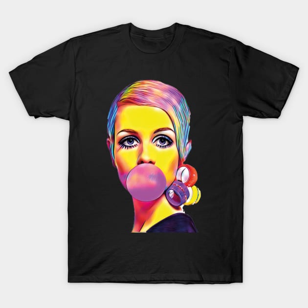 Girl with gum retro T-Shirt by Print&fun